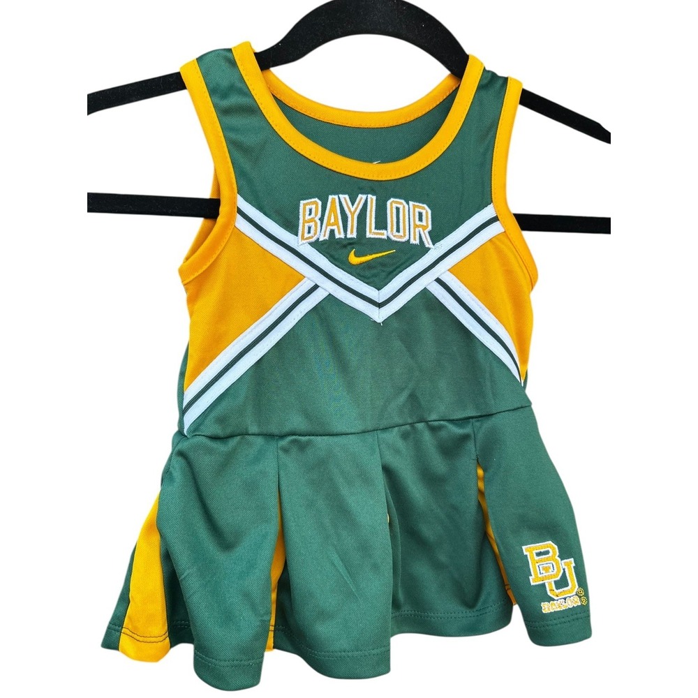Toddler Girls' Nike Baylor University Bears Gold Green Cheerleader Dress 18 Mos
